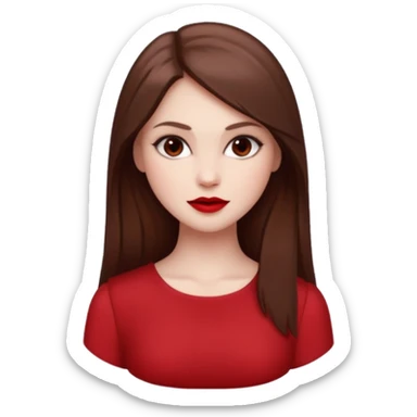 ELENA GILBERT FROM VAMPIRE DIARIES WITH RED TOP AND STRAIGHT HAIR RED LIPSTICK AND BLUSH sticker