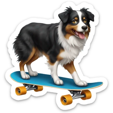 Australian Shepherd riding a skateboard  sticker