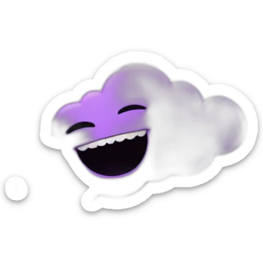 purple cloud with a face with sharp teeth sticker