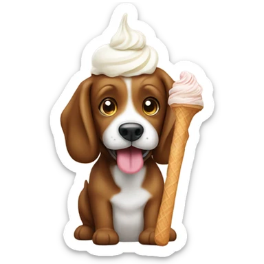 Cane bassotto che mangia gelato sticker