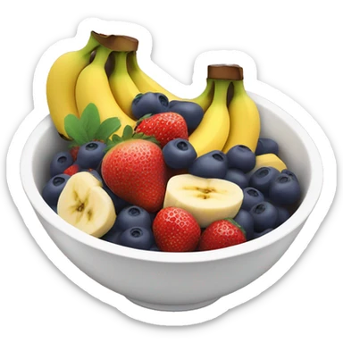 Bowl Of açai with bananas and strawberries on top sticker