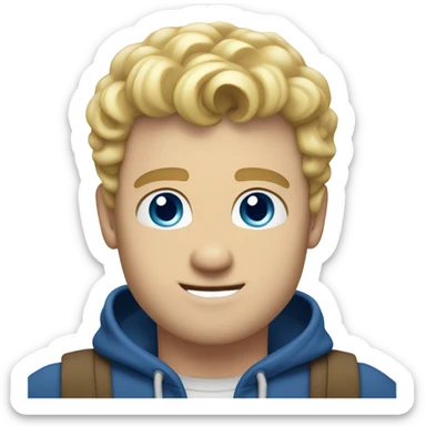 full body raised arms light curl blonde 30yo man blue eyed pale skin sticker