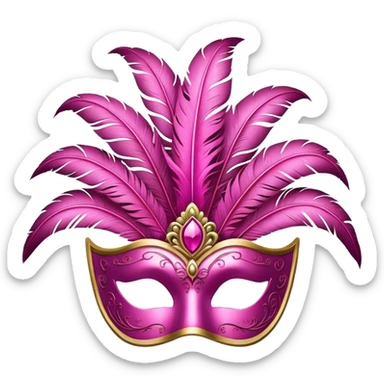 Carnival mask in pink  sticker