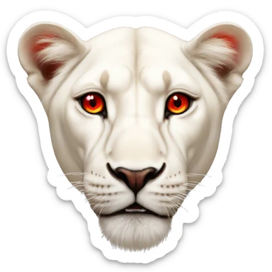 Albino lioness with red eyes sticker