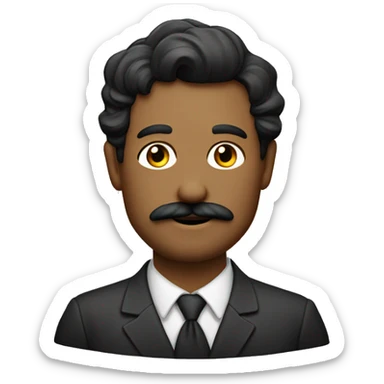 Um pai calvo com bigode de pele morena  sticker