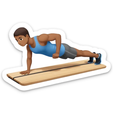 persona haciendo plancha gimnasio sticker