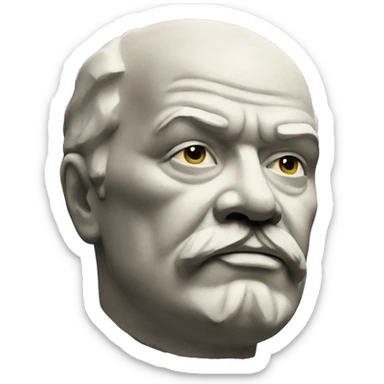 Lenin's head made of stone up to the neck sticker
