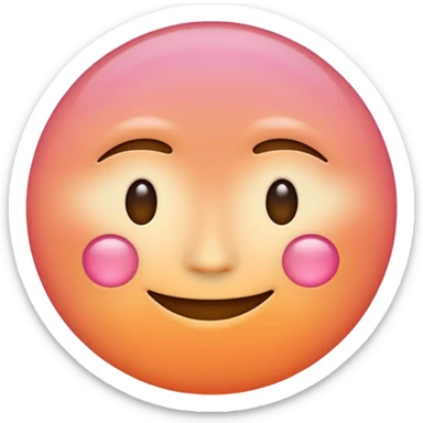 minimalist illustration of a warm glowing emoji face representing anonymous emotional connection. soft orange-pink gradient, gentle smile, organic round form, light diffusion, sense of warmth and intimacy, subtle glow around the edges, smooth and friendly aesthetic. sticker