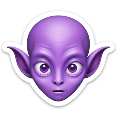 Purple alien with third eye on forehead sticker