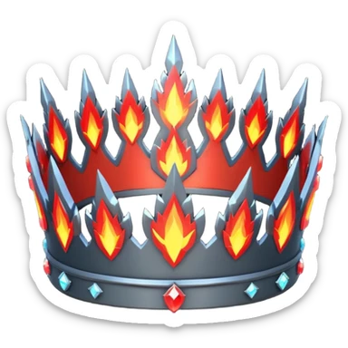 fantasy magic tiara of fire and ash low poly sticker