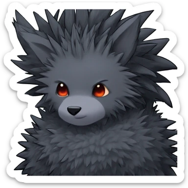Dark Edgy Cool Fluffy Spiky FurSona Fakemon Full Body sticker