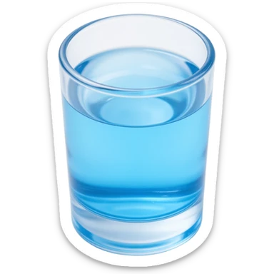 glass of water icon, with realistic reflections and transparency, skeuomorphism style sticker
