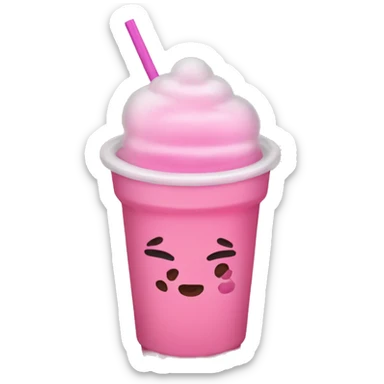 Pink boba drink sticker