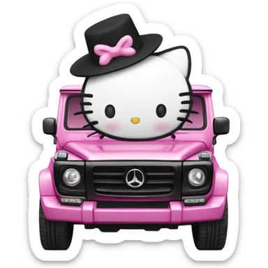 Hello kitty kuromi on a g wagon sticker