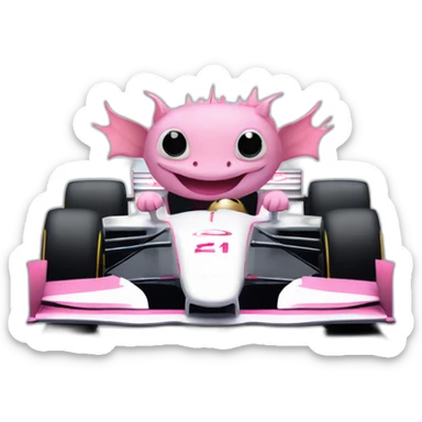 Axolotl in Formula1 car sticker