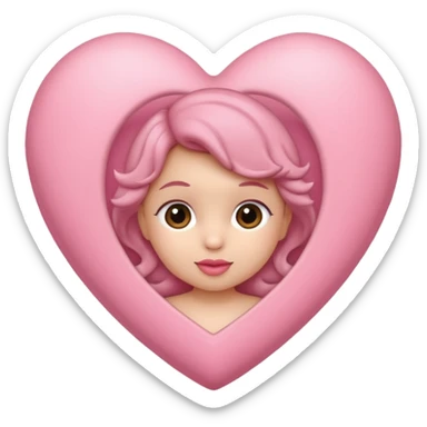 corazón color rosa bebé coquette  sticker