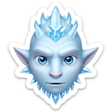 ice creature portrait, head and shoulders only, frozen crystal skin, glowing blue eyes, frost aura, sharp icy textures, fantasy winter vibe, 3D cartoon, mobile game icon style, clean background, no text, no watermark
 sticker