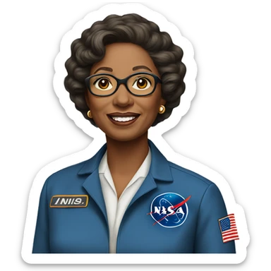 Annie Easley, NASA scientist uniform, no glasses sticker