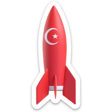 Teknofest milli teknoloji hamlesi emojisi with rocket and Turkish flag, youth and innovation, modern emoji style sticker