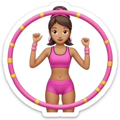 hula hoop workout pink sticker