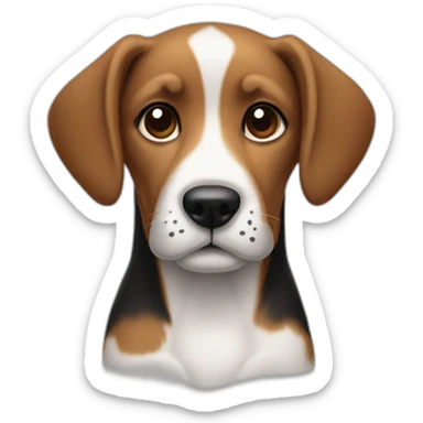 A dog that has one ear right and one ear black sticker