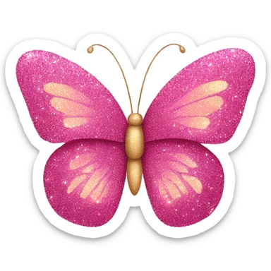 Pink Glitter butterfly sticker