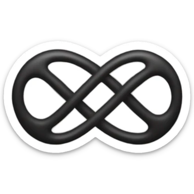 one single black infinity emoji with a transparent background. sticker