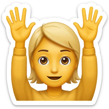 make the emoji what? whith two hands up combined with a six and  a seven sticker