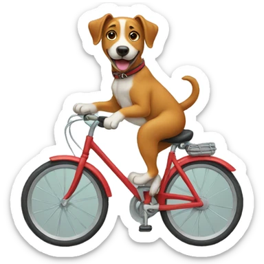 Dog riding a bike  sticker