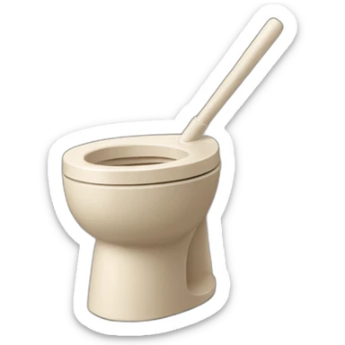 Diagonal Toilet brush beige sticker