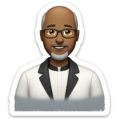 55-year-old overweight balding man with a beard as a pastor sticker