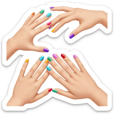 hands with nails done sticker
