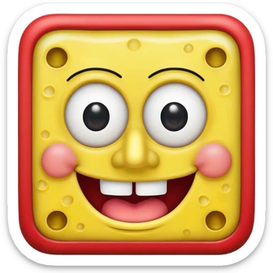 I want SpongeBob in red only  sticker
