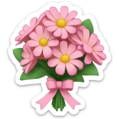 A bouquet of flowers with a bow sticker