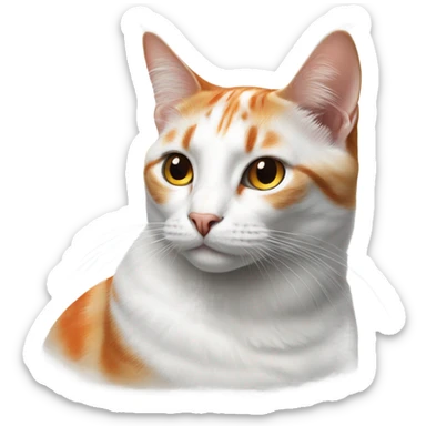 realistic cat Colors white Black Orange crowned portrait sticker