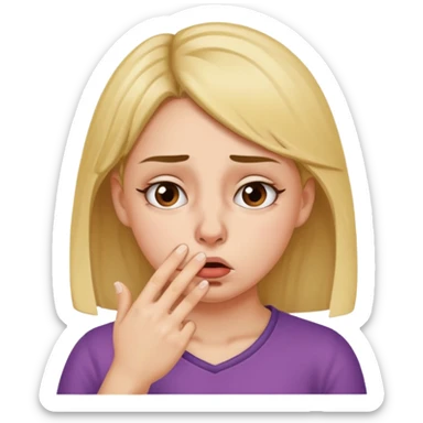 girl holding her nose because something else is stinky sticker