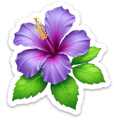 Change the lilac hibiscus side view to blue and lime green colors, keep the emoji style, with no background. sticker