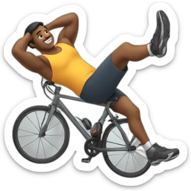 Man doing bicycle crunches sticker