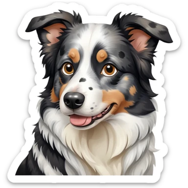 Merle border collie dog sticker