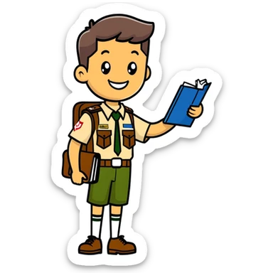 Scout leader adult black sticker