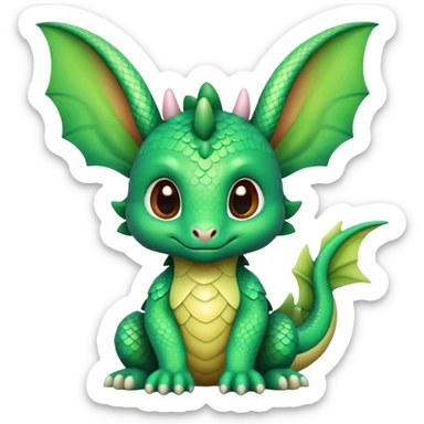 Baby dragon with bunny ears and tiny wings sticker