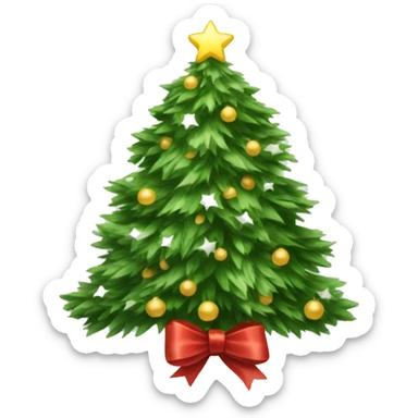 Christmas tree with white bows  sticker