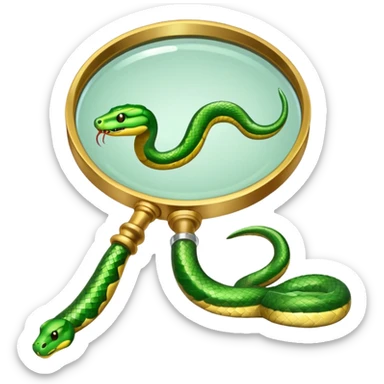 una lupa ed un serpente sticker