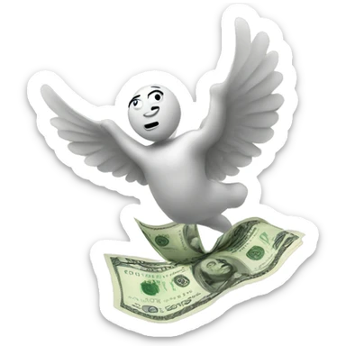 Money flying sticker