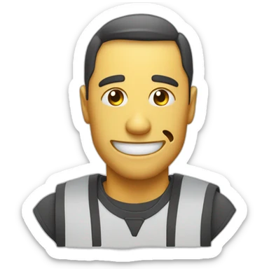 Emoji smailer qui tire la l'ange sur le cauter et qui a un clin œil sticker