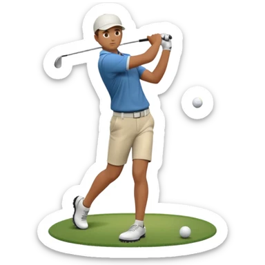Animation of a golfer hitting a ball sticker