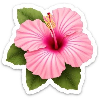 pastel pink hibiscus sticker