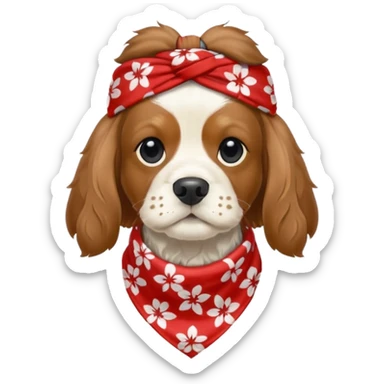 Собака породы черно-белый русский кокер спаниель в бандане Grow Street sticker