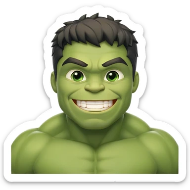 friendly smiling hulk superhero for kids sticker