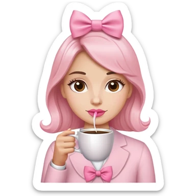 Osa café con un moñito rosa  sticker